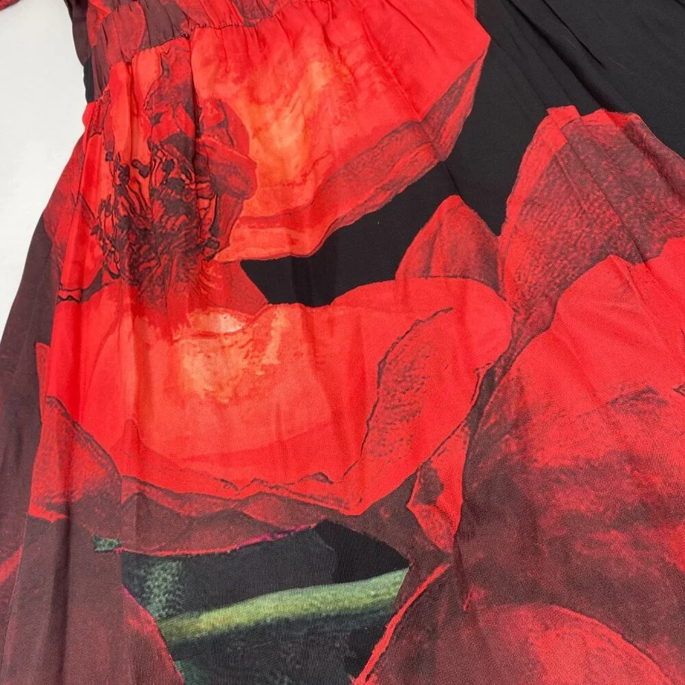 Alice + Olivia Clarissa Maxi Dress 2 in Peony Petals Bright Ruby NWT $695 - Picture 11 of 16